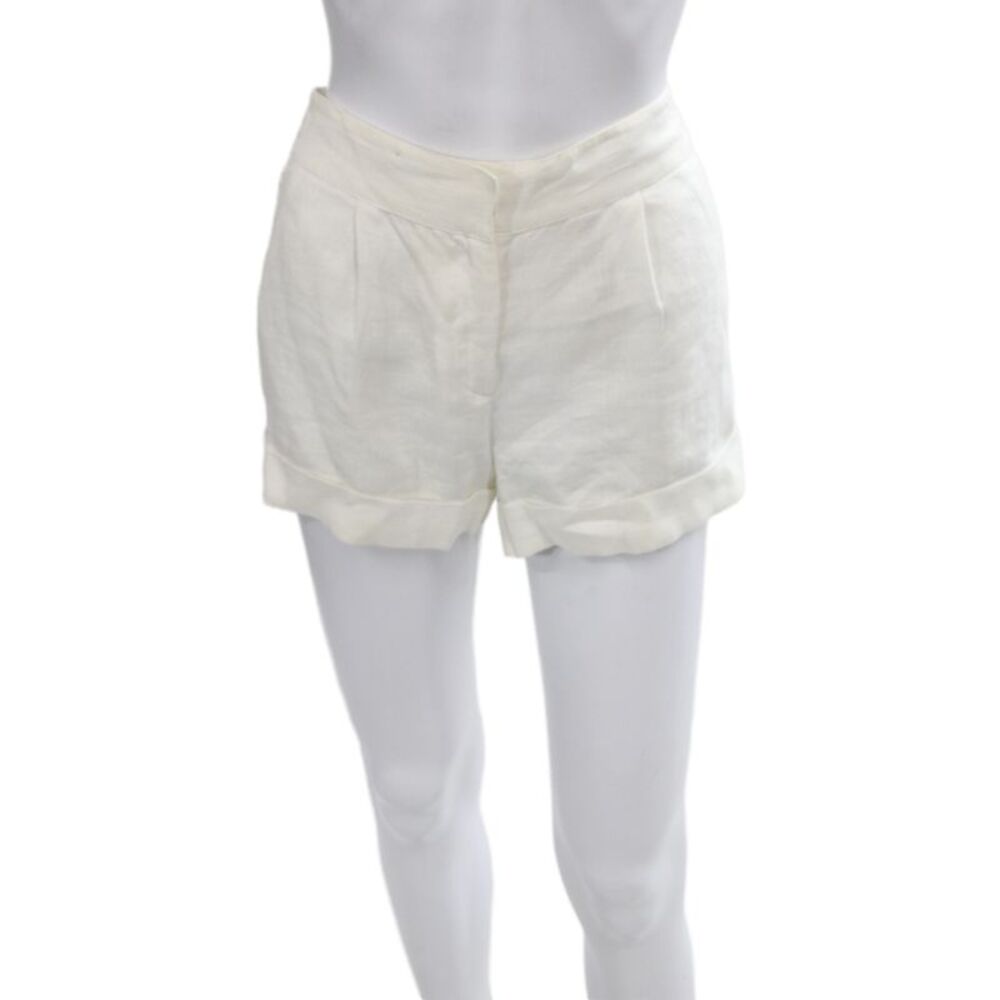 Michael Michael Kors Women Chino Shorts White 100% Linen Size 2